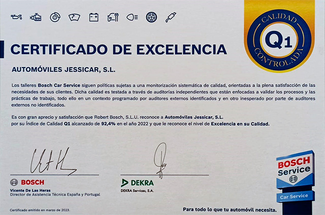 Certificado de calidad Q1